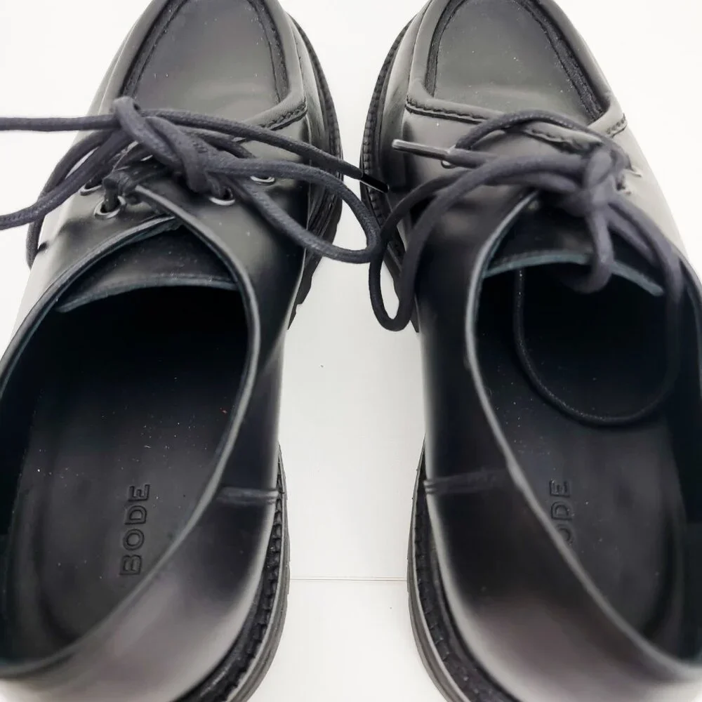 BODE University Leather Derby Loafers in Black 41 8 - Picture 9 of 12